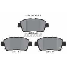 Textar 2351002 Brake Pads for Toyota Celica, Corolla, Echo, Yaris & Prius - Front Axle