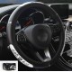 Dragon  Steering Wheel Cover / Reflective Elastic Faux Leather (38cm) - Black/Silver