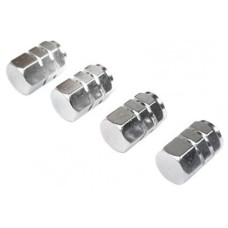 Car Tire Valve Caps (Set of 4) - Silver