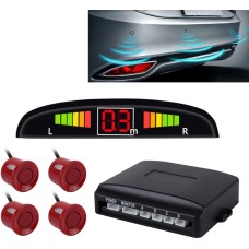 Zone-Tech Car Reverse Radar System/Parking Sensors - (Red)