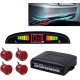 Zone-Tech Car Reverse Radar System/Parking Sensors - (Red)