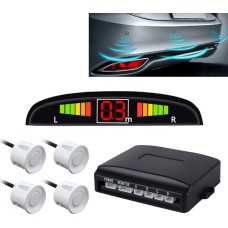 Zone-Tech Car Reverse Radar System/Parking Sensors - (White)