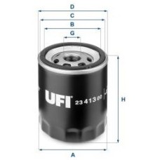 UFI 23.413.00 Oil Filter for Ford, Mazda & Volvo