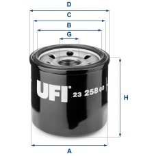 UFI 23.258.00 Oil Filter for Mazda, Mitsubishi, Nissan, Renault, Subaru, Hyundai, Kia & Infiniti